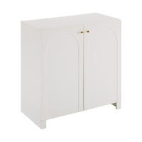 SIDEBOARD DE-37862 mit 2 Türen und Bogenmuster Creme-Weiß - Weiß, Holzwerkstoff (80/80/40cm) - ComfortXL