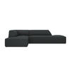 ECKSOFA links Ruby aus Cord schwarz 4 Sitzplätze - Schwarz, Textil (180/273cm) - Micadoni
