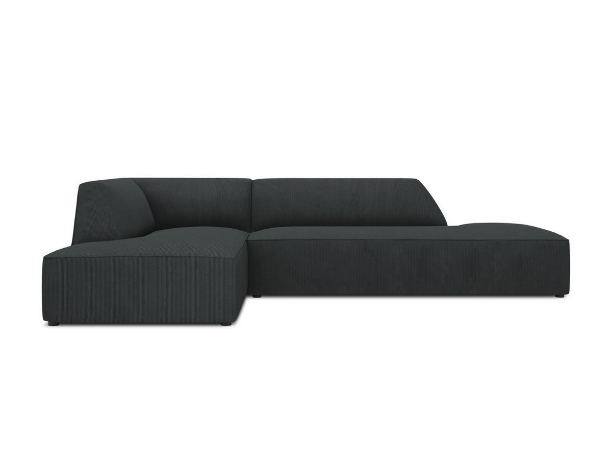 ECKSOFA links Ruby aus Cord schwarz 4 Sitzplätze - Schwarz, Textil (180/273cm) - Micadoni
