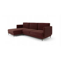 ECKSOFA Helmer In Stoff Baloo - Bordeaux, Holzwerkstoff/Textil (164/293cm) - Fun Möbel