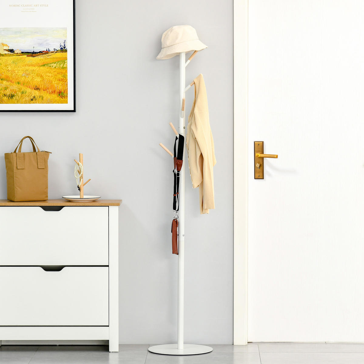 GARDEROBENSTÄNDER Weiß 1 Stück - Weiß, Metall (35/174/35cm) - GiPP