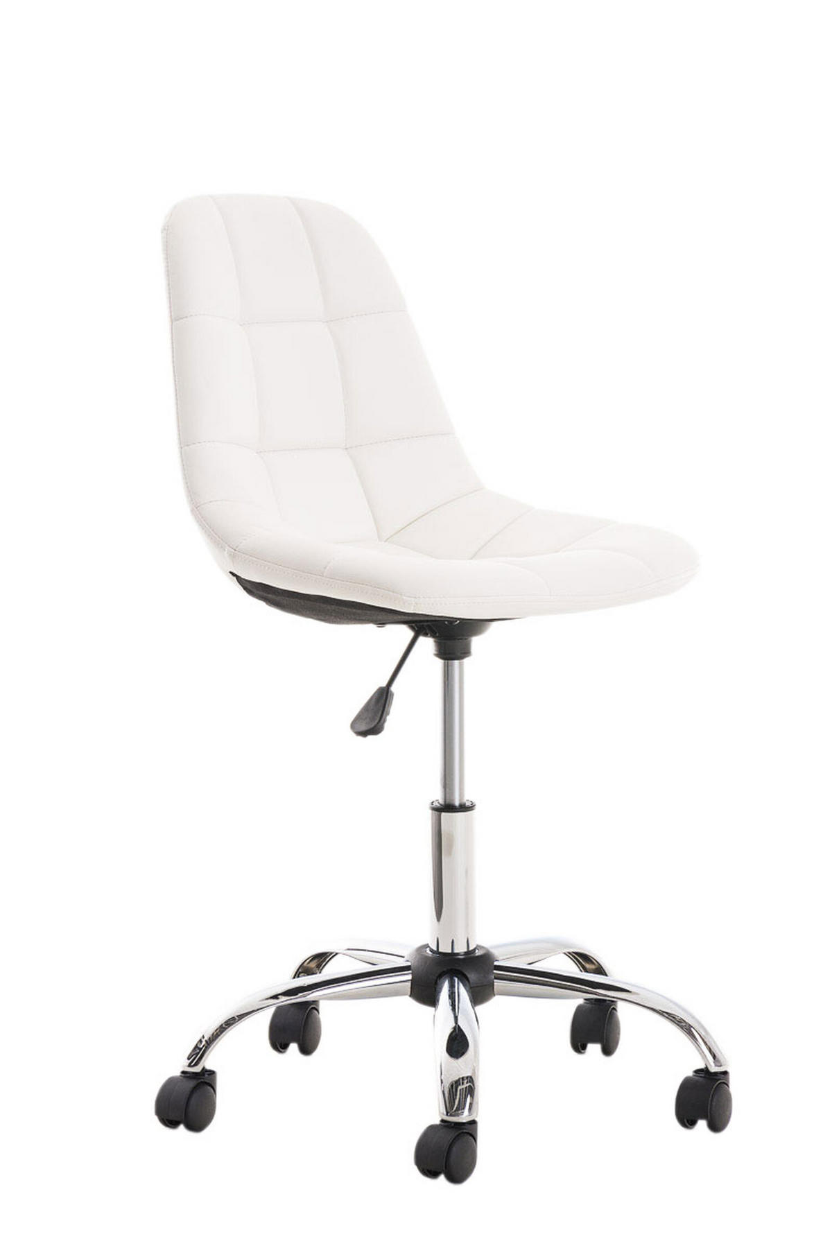 BÜROSTUHL Emily, Kunstleder Weiß - Weiß, Textil/Metall (55/91/55cm) - TPFLiving