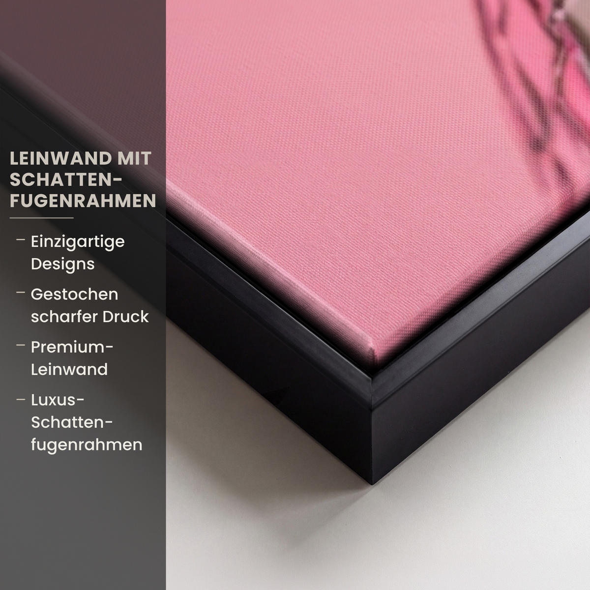 LEINWAND Bilder mit Rahmen - Schleife - Discoball - Kaninchen - 90x90 - Pink, Textil (90/90cm) - MuchoWow