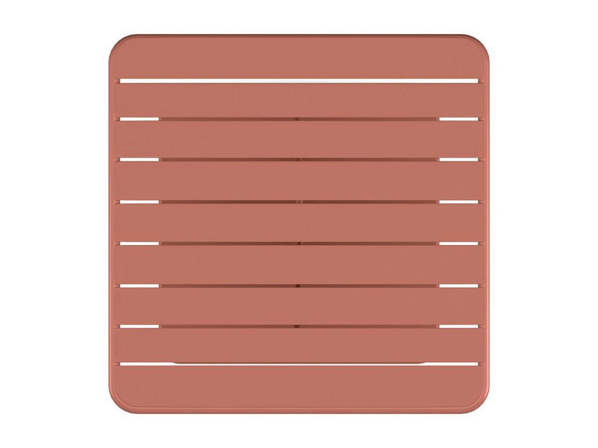 GARTENTISCH - L. 80 cm - Metall - Terracotta - MIRMANDE von MYLIA - Braun, Metall (80/80/75cm) - Vente-Unique