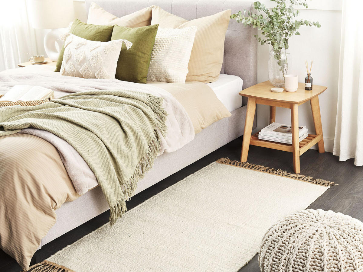 KURZFLOR-TEPPICH Lunia 150/80 cm - Beige, Naturmaterialen (80/150cm) - Beliani