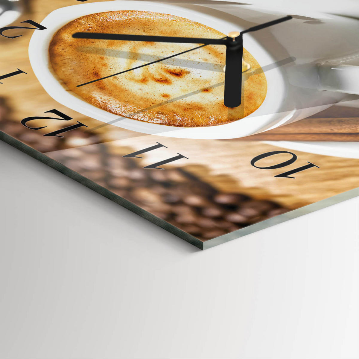 WANDUHR 30x30 cm - Kaffee - Braun, Glas (30/30/0.4cm) - TULUP