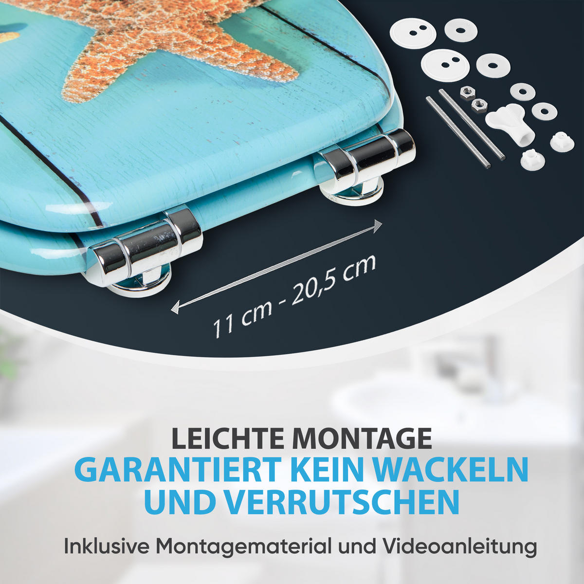 WC-SITZ mit Absenkautomatik Starfish - Türkis, Holzwerkstoff (38/6/47cm) - Sanilo