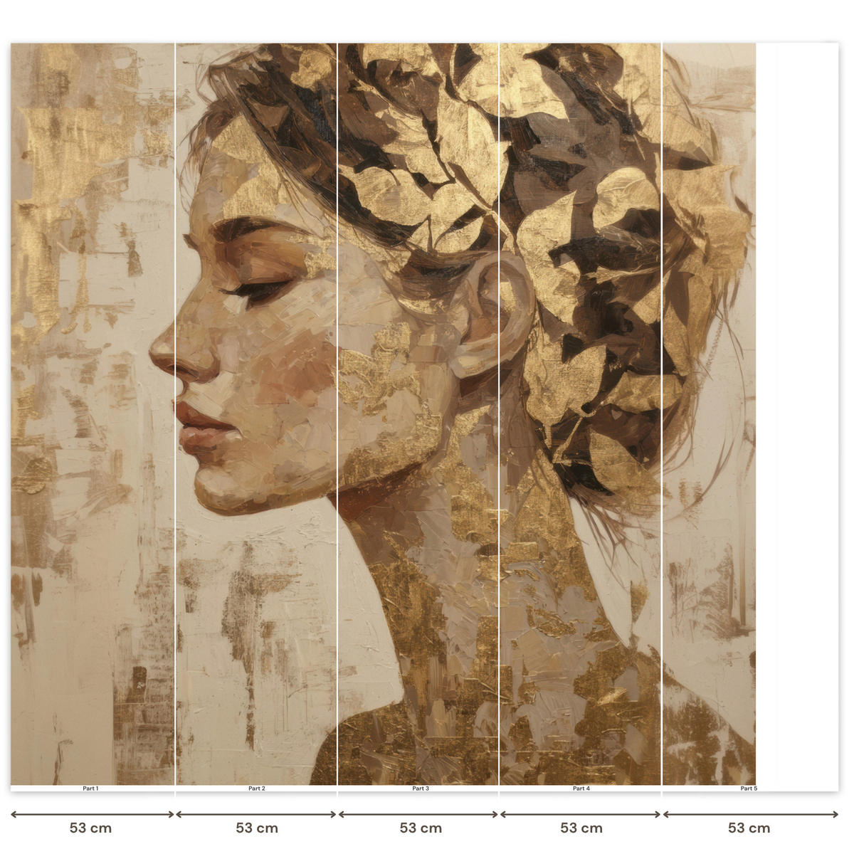 TAPETE - Frau - Gold - Abstrakt - Textur - 240x220 cm - Goldfarben, Papier (240/220cm) - OnlyWow