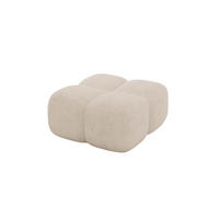 POUF Miko-Puf 90x90x45 cm Beige Velours Modular Sitzhocker - Ecru/Schwarz, Holzwerkstoff/Kunststoff (90/43/90cm) - ALTDECOR