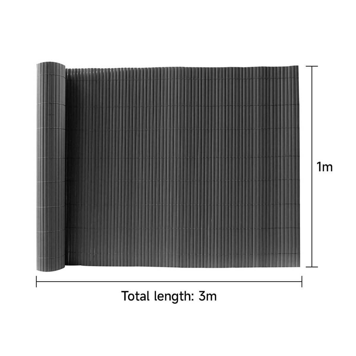 SICHTSCHUTZZAUN aus PVC in Dunkelgrau aufrollbar flexibles Roll-up Design für Garten & Haustierschutz 300x100cm - Dunkelgrau, Kunststoff (300/1cm) - Livingandhome