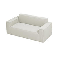2-SITZER-SOFA DE-33868 Tiefsitz und Cordstoff Creme - Creme, Textil (178/70/86cm)