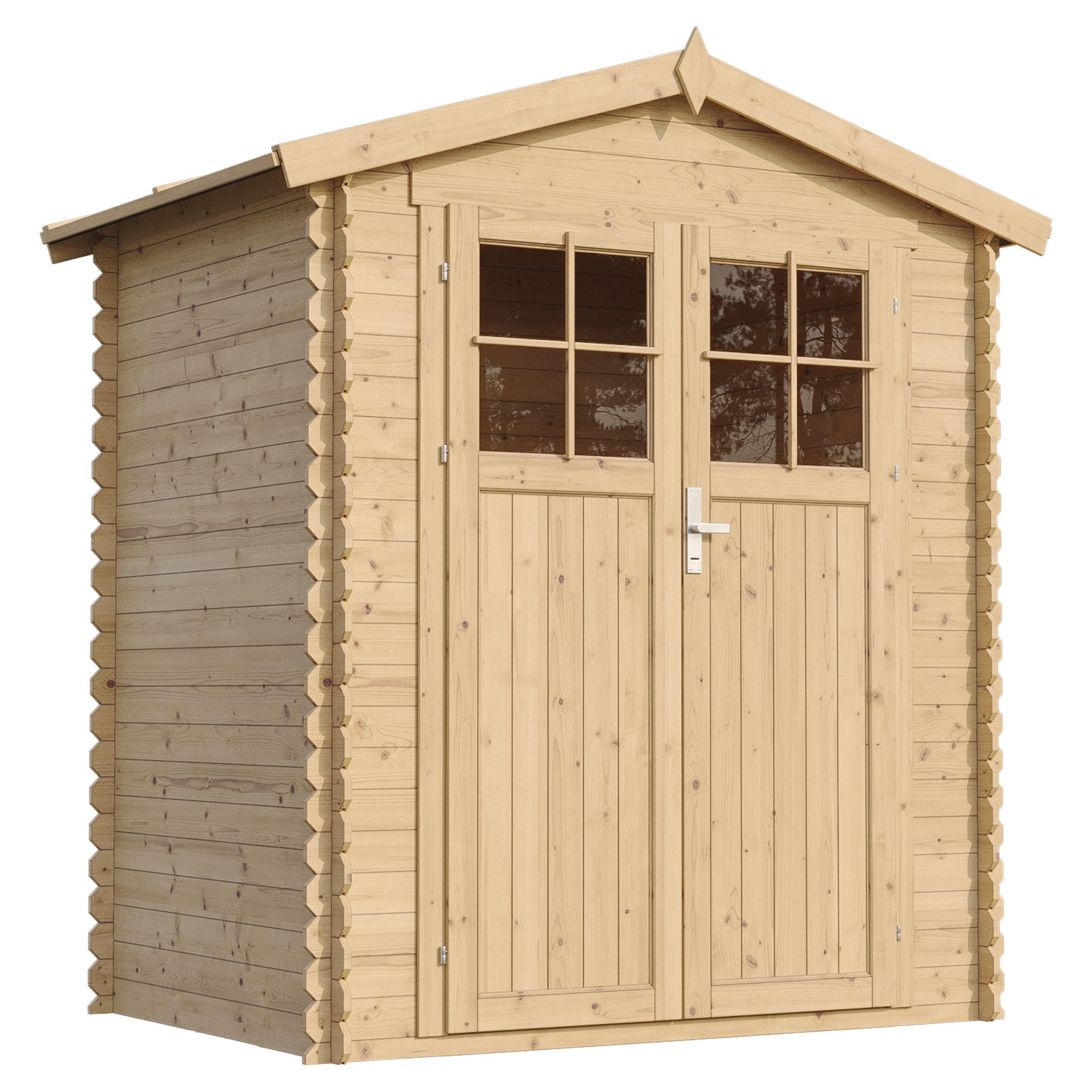 GARTENHAUS aus Holz - B196xL136xH218 cm/ 1.98 m2 - M367F - Beige, Holz (180/218/136cm) - Timbela