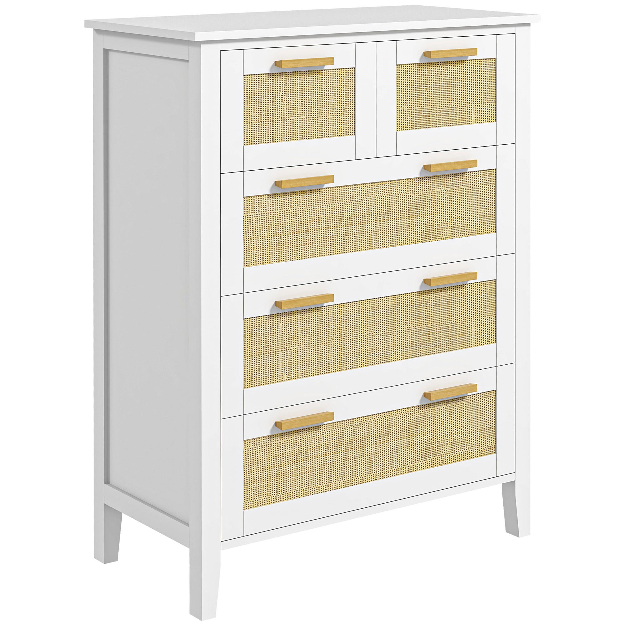KOMMODE Weiß 77/37/104 cm - Weiß, Holzwerkstoff (77/104/37cm) - PANGIVO