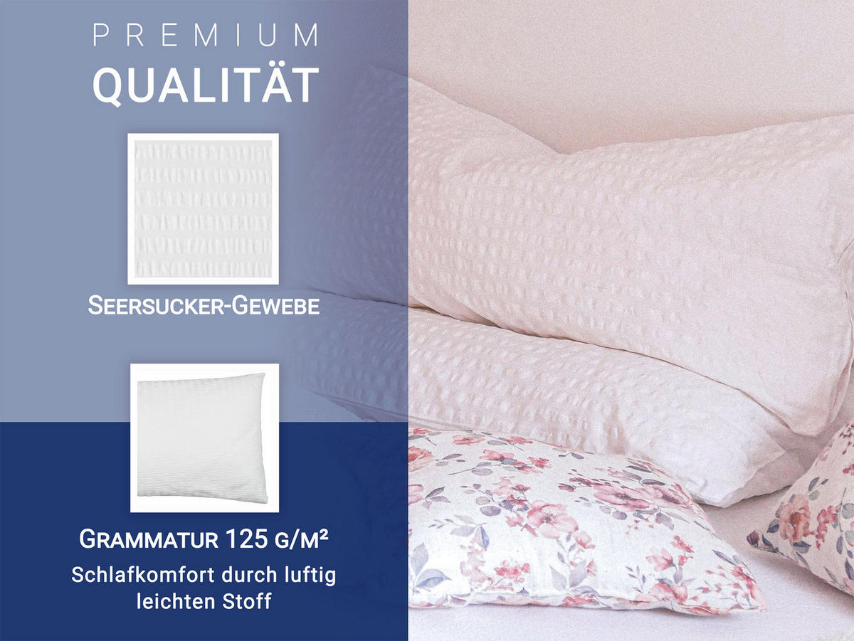 KISSENBEZUG, 2er-Set, 40x80 cm, 100% Baumwolle, Weiß - Weiß, Textil (40/80cm) - Zollner