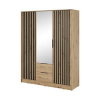 KLEIDERSCHRANK – 155 cm – Nelly – Eiche - Eiche Artisan, Holzwerkstoff (155/200/51cm) - hi-markt