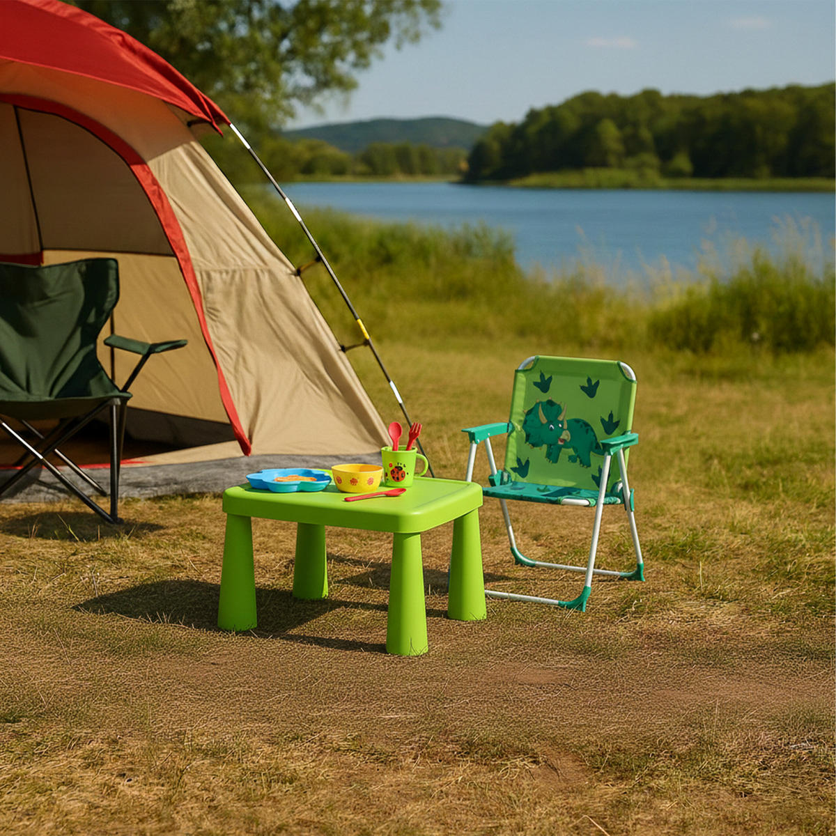 OTROŠKI klopčni stol - večbarvno, kovina/tekstil (36/51.5/37.5cm) - Relaxdays