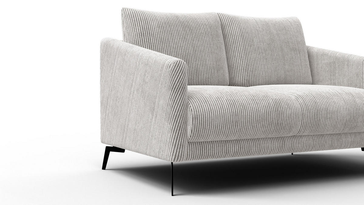 SOFA VILT 2-Sitzer, perlweiß - Schwarz/Weiß, Holzwerkstoff/Textil (142/89/94cm) - Courtois Laville