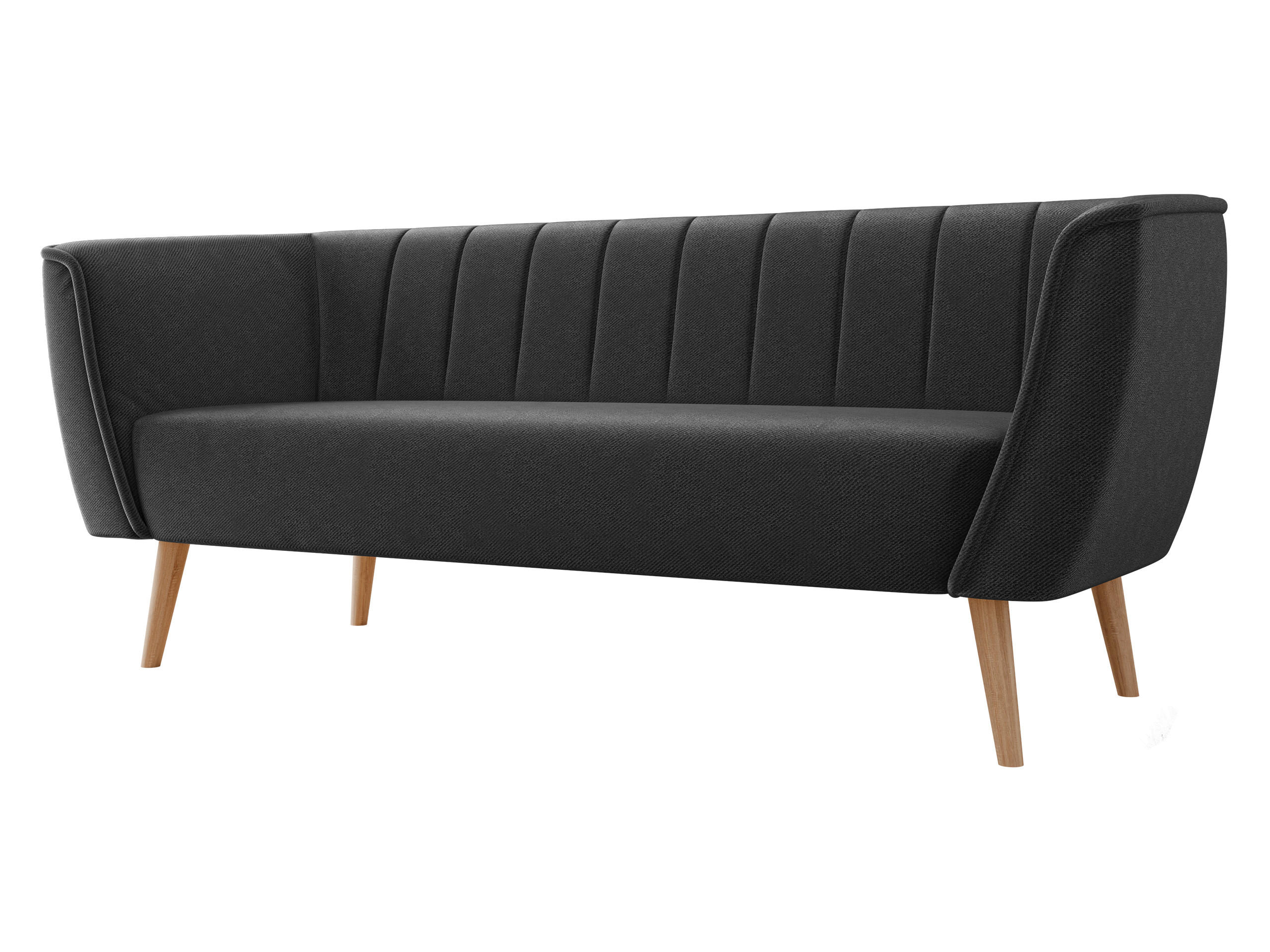 SOFA Pas 3 - Dunkelgrau/Naturfarben, Holz/Textil (182/75/74cm) - MIRJAN24