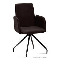 ARMLEHNSTUHL (4er-Set) Detana 52x92x60 Schwarz/Espresso - Dunkelbraun/Schwarz, Kunststoff (60/92/52cm) - 58aufmkessel