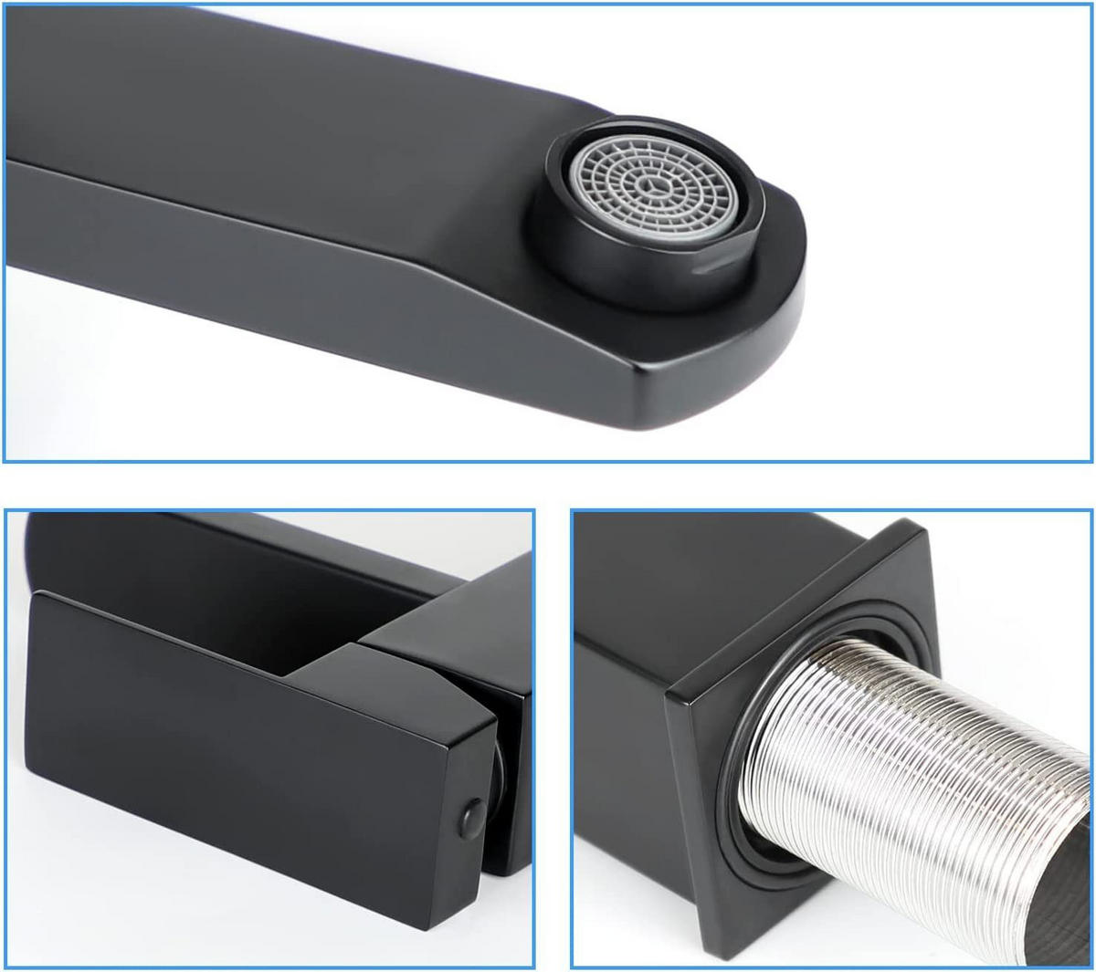 WASCHTISCHARMATUR Moen - Schwarz, Metall (4/19/19cm) - Nettlife