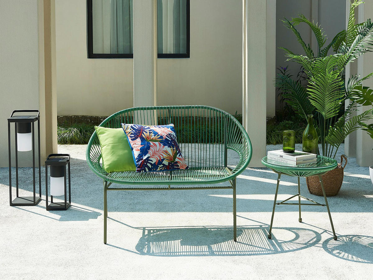 GARTENBANK - 2 Personen - Harz - Khaki, Grün - - Grün, Kunststoff (115/80/78cm) - Vente-Unique