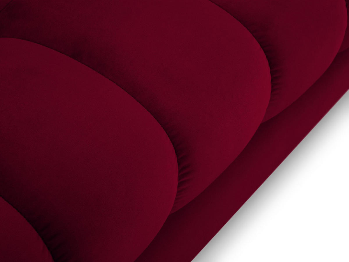 CHAISELONGUE links Mamaia aus Samt rot - Rot, Textil (102/75/185cm) - Micadoni
