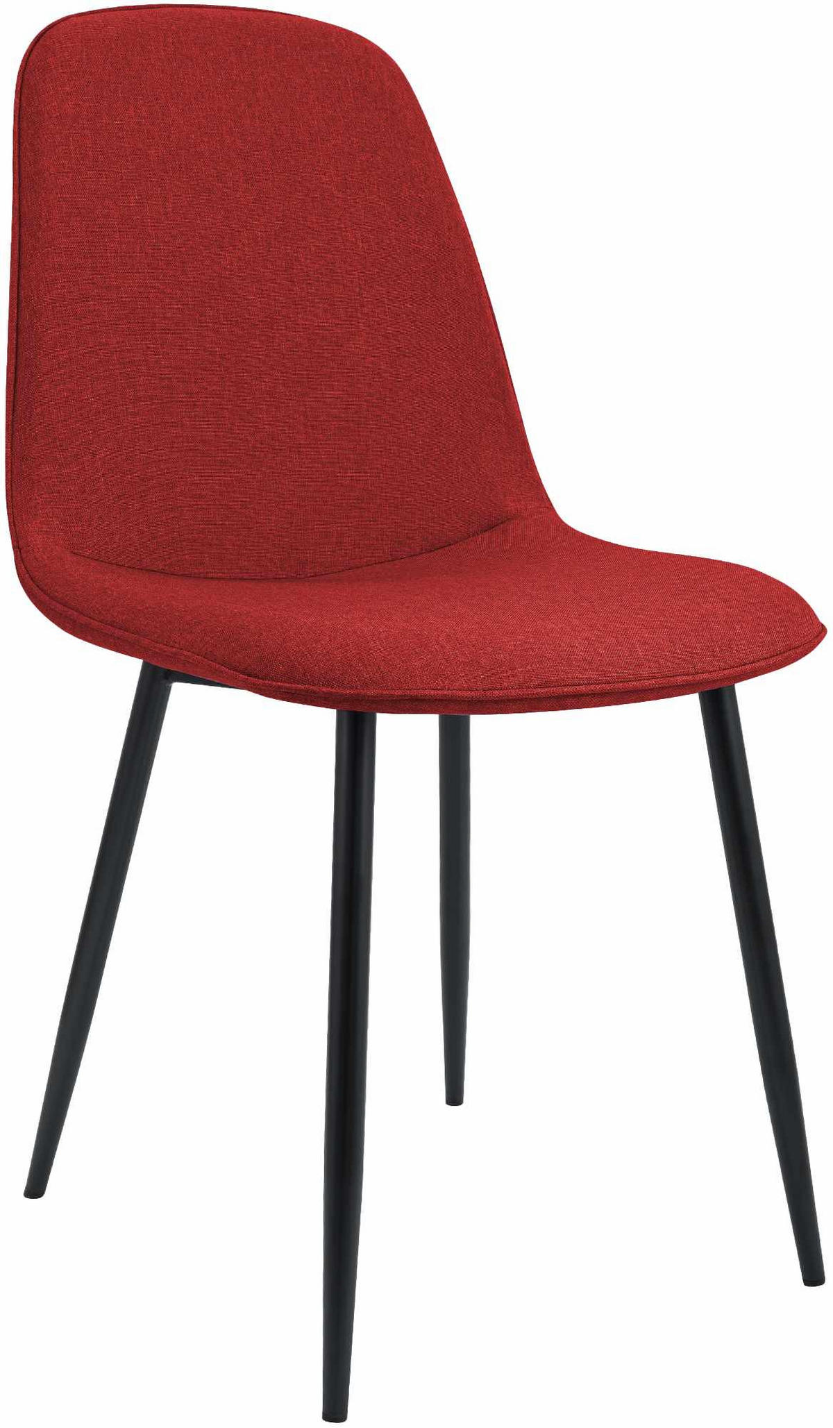 ESSZIMMERSTUHL Stoff Rot - Rot/Schwarz, Textil/Metall (45/88/54cm) - CLP