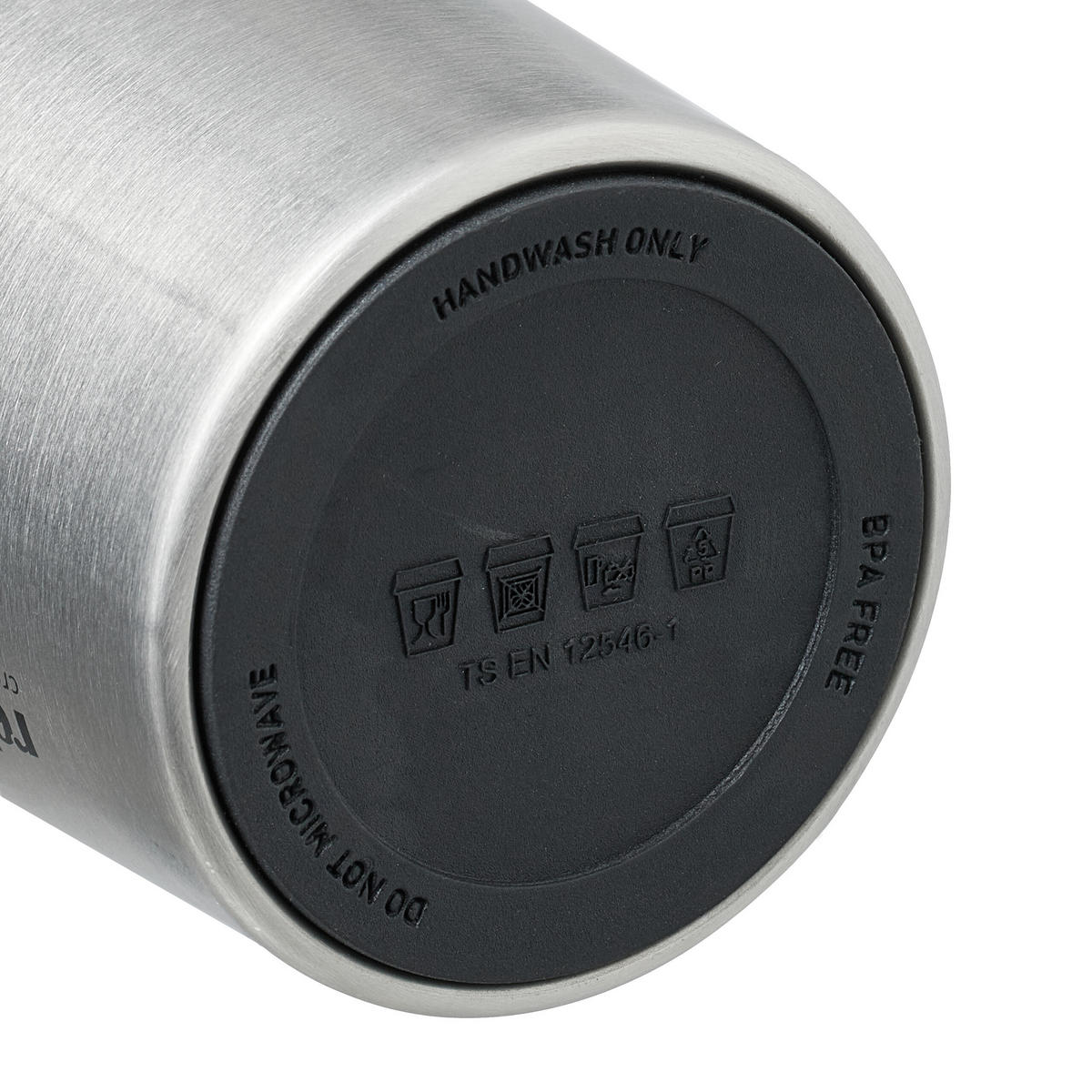 THERMOBECHER - Silberfarben, Kunststoff/Metall (0.35L) - Relaxdays