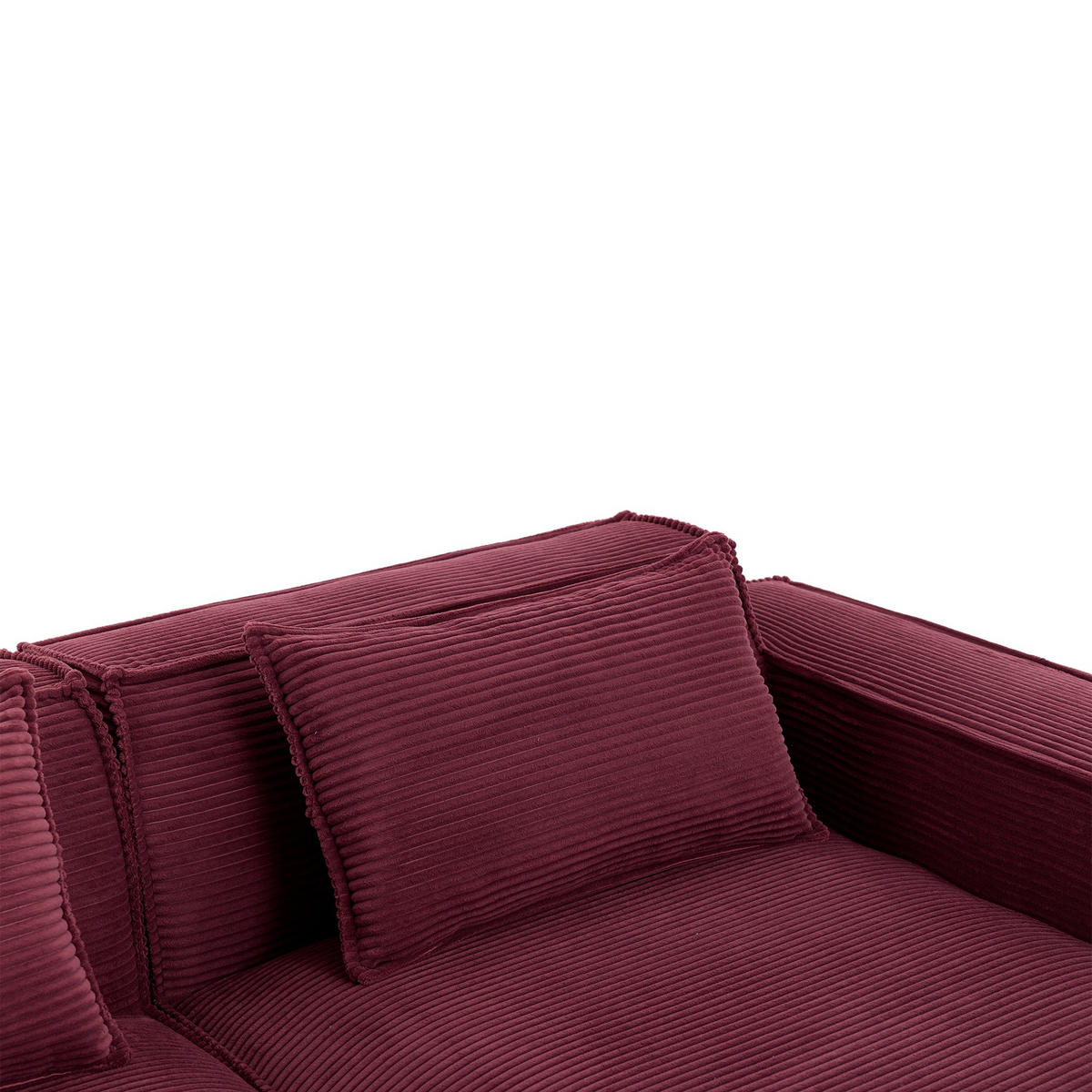 ECKSCHLAFSOFA L-/U-/2-er Sofa mit Schlaffunktion,Modulsofa,Cord,Rot - Rot, Textil (129/233cm) - LVHOM