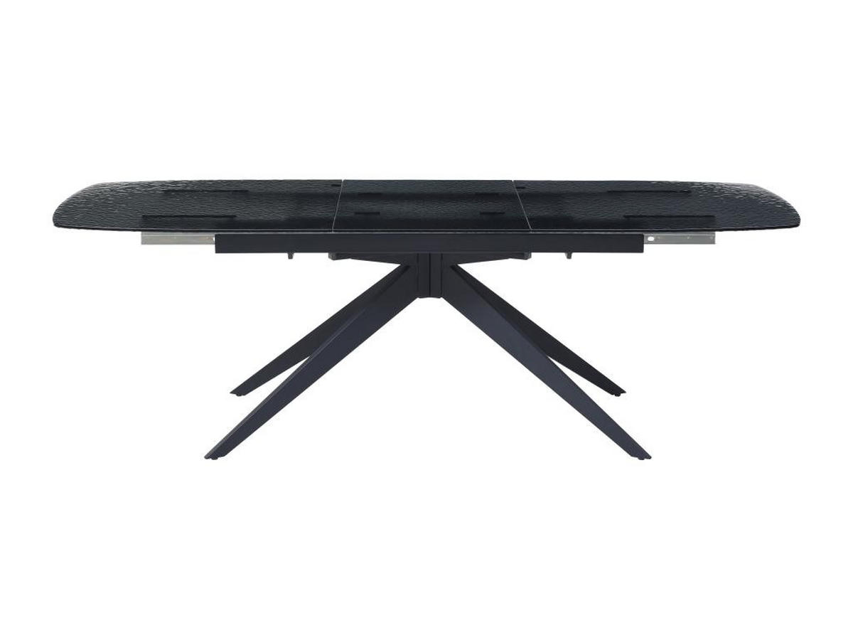 ESSTISCH ausziehbar - 6 bis 10 Personen - Ornamentsicherheitsglas & Metall - Schwarz - LEGRIO - Schwarz, Glas (240/90/76cm) - Vente-Unique