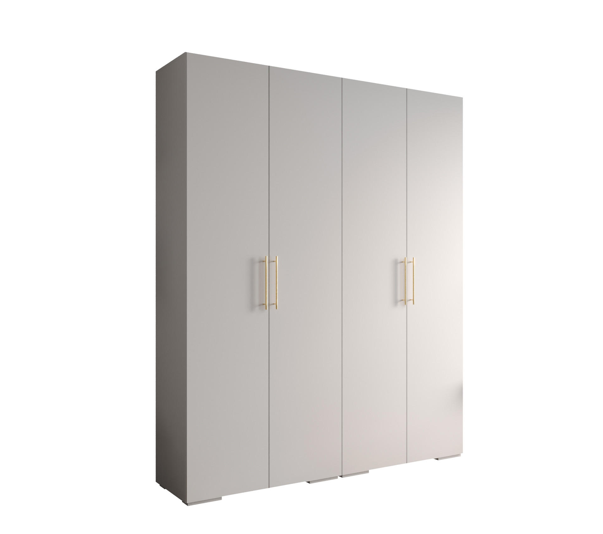 DREHTÜRENSCHRANK 236.7/200/47 4-türig - Goldfarben/Weiß, Holz/Metall (200/236.7/47cm) - Abiks Möbel