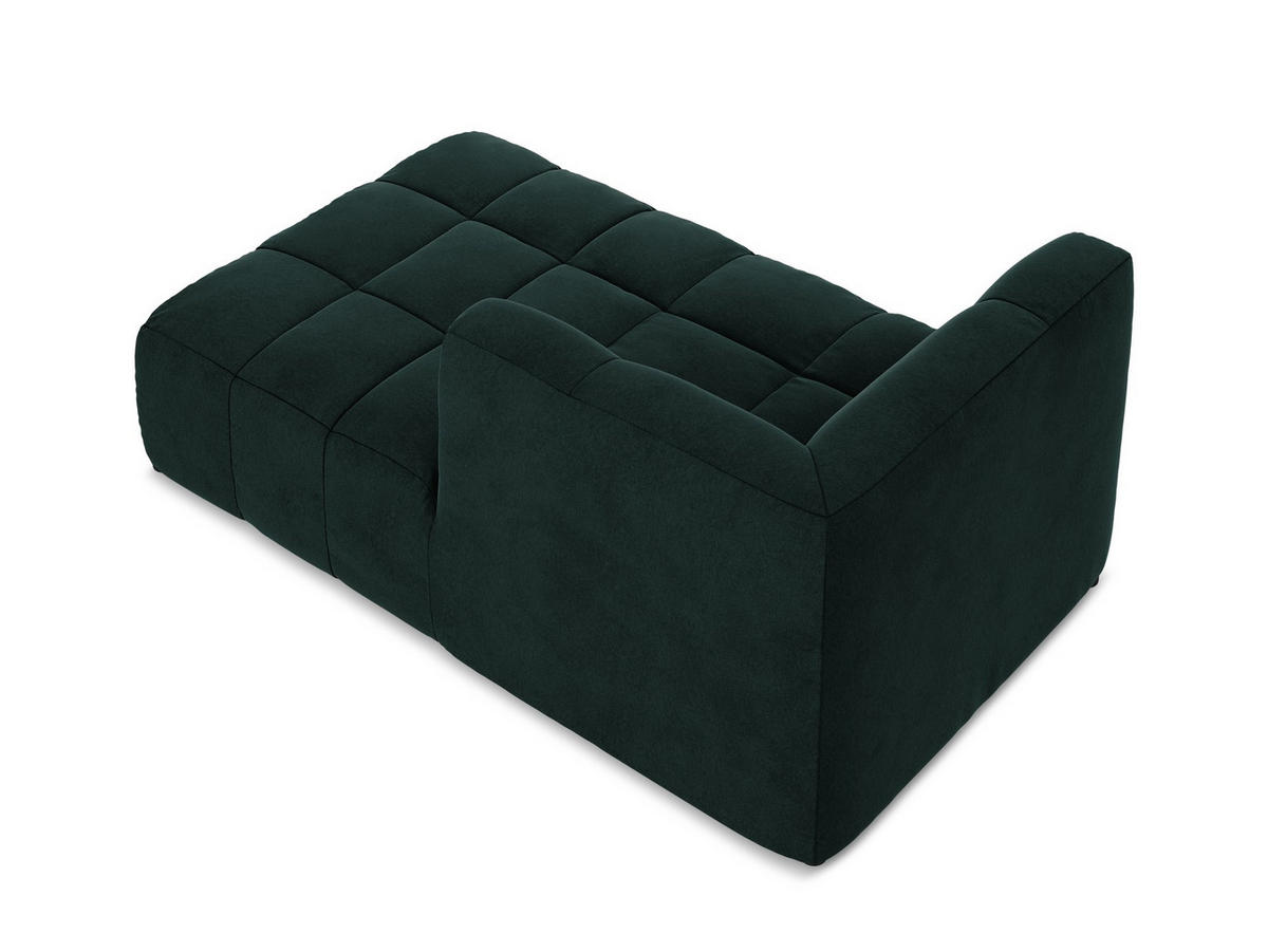 SOFAELEMENT Rechts Samt Stoff Grün - Salbeigrün/Schwarz, Holzwerkstoff/Kunststoff (101/77/175cm) - Makamii