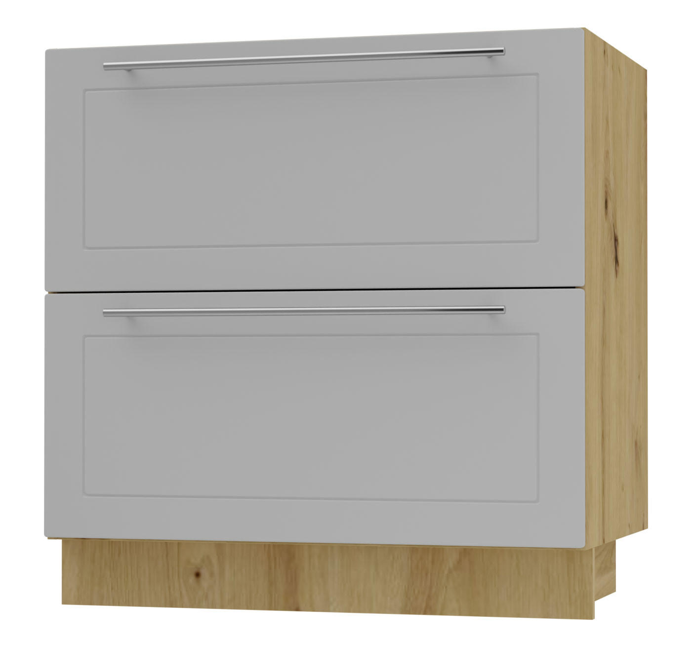 SCHUBLADENUNTERSCHRANK Bari D2/80 Eiche Artisan / RAL 7040 fenstergrau 80 / 50 / 82cm HETTICH Vollauszug - Eiche Artisan/Grau, Holz/Holzwerkstoff (80/82/50cm) - Feldmann-Wohnen