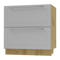 SCHUBLADENUNTERSCHRANK Bari D2/80 Eiche Artisan / RAL 7040 fenstergrau 80 / 50 / 82cm HETTICH Vollauszug - Eiche Artisan/Grau, Holz/Holzwerkstoff (80/82/50cm) - Feldmann-Wohnen