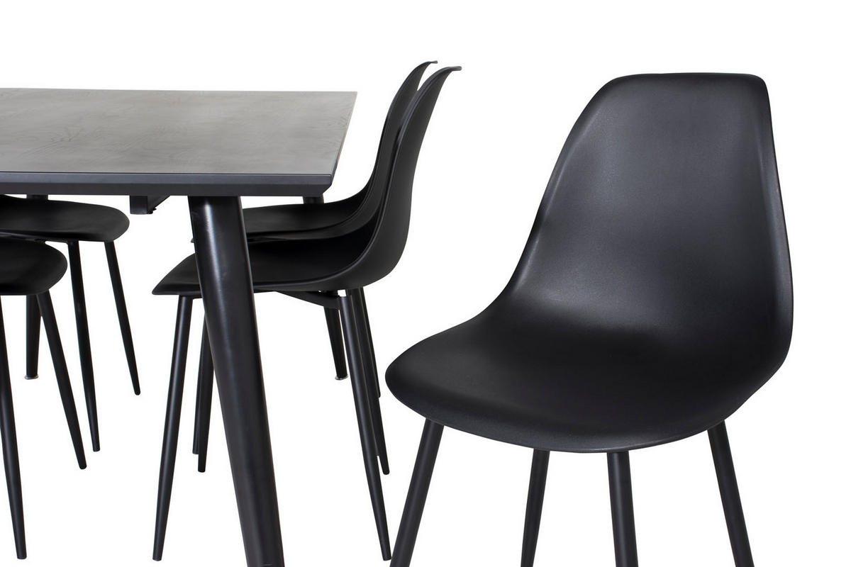 TISCHGRUPPE Schwarz - Schwarz, Holzwerkstoff (90/75/180cm) - ebuy24