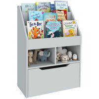 KINDERBÜCHERREGAL - Grau, Holzwerkstoff (29.9/90/60cm) - HOMCOM