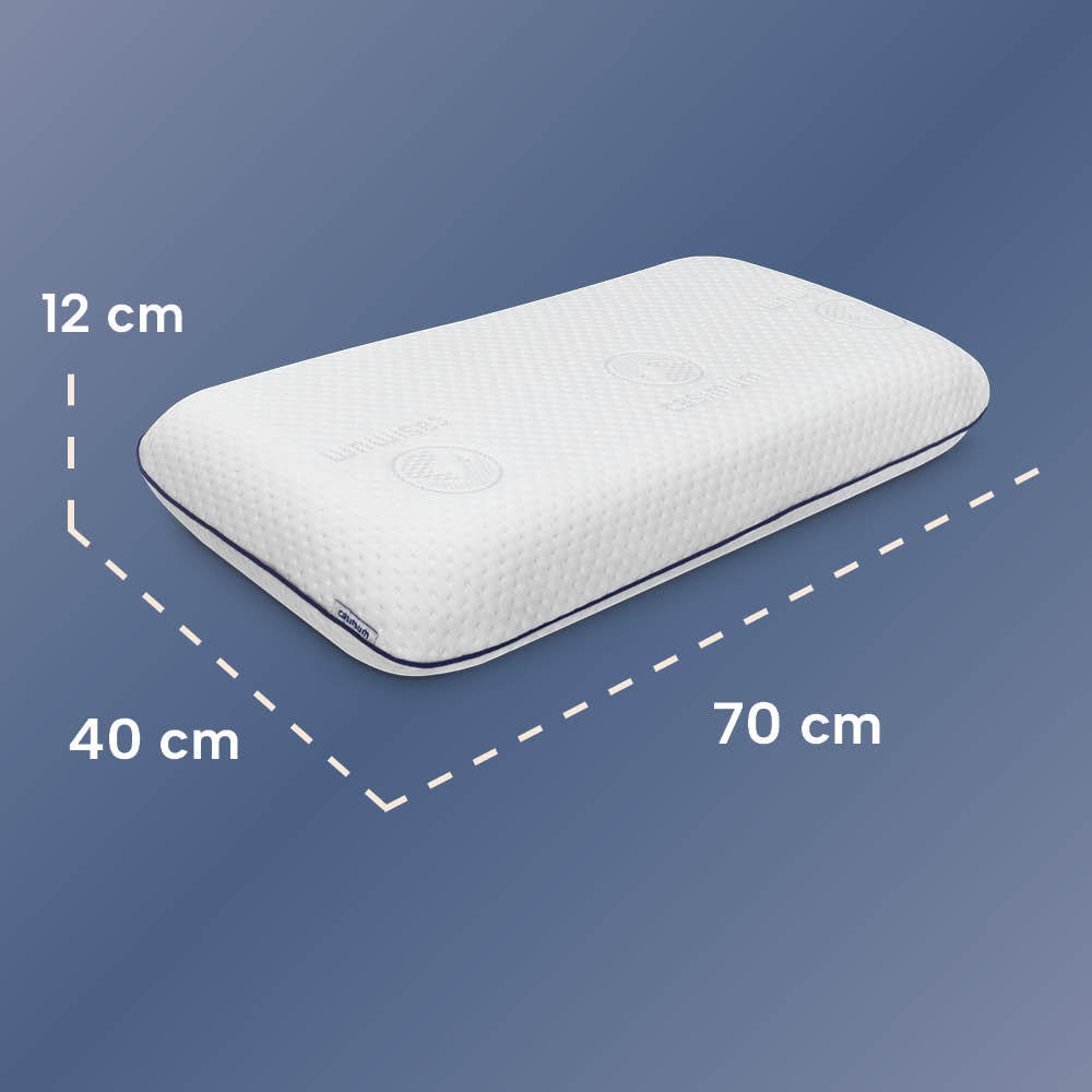 NACKENKISSEN COMFORT, 70x40x12, Rücken- & Seitenschläfer, cosyPUR® Memory Foam - Blau, Textil (40/70cm) - casimum