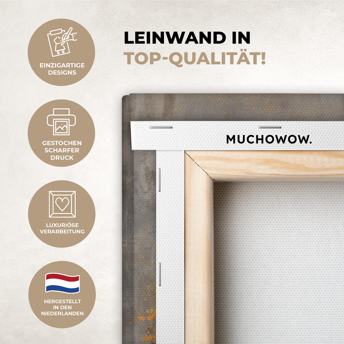 LEINWANDBILD Baum - Blätter - Gold - Abstrakt Room Decor 30x40 cm - Grau, Textil (30/40cm) - MuchoWow