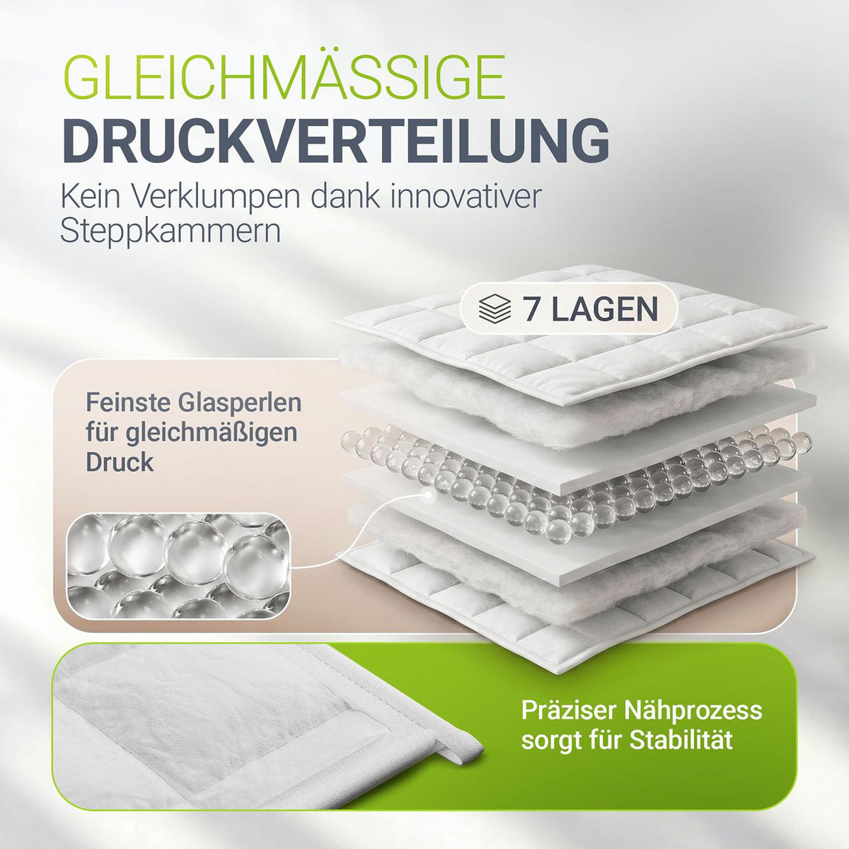 GEWICHTSDECKE Anti Stress Bettdecke 135x200 cm 7 kg - Weiß, Textil (135/200cm) - Juskys