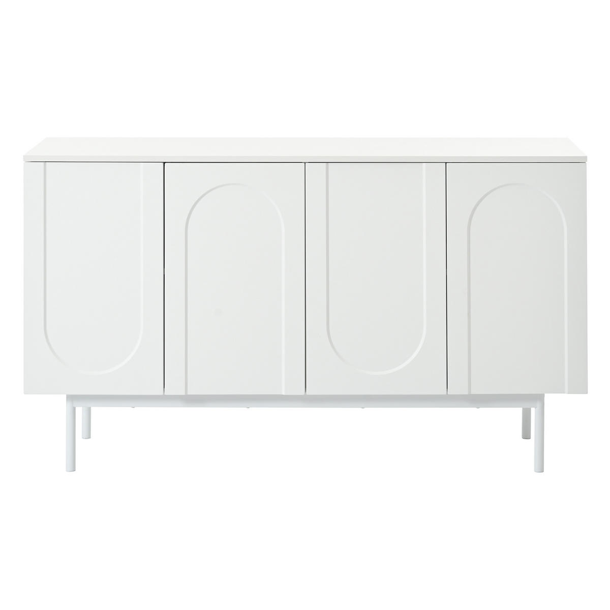 SIDEBOARD mit Druck-zu-Öffnen Türen, 140/42/80cm - Weiß, Holzwerkstoff (140/80/42cm) - Urban Meuble