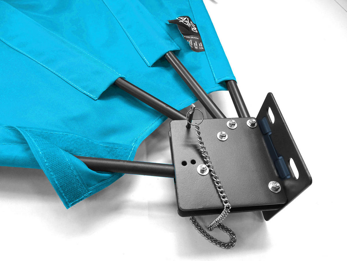 SICHTSCHUTZFÄCHER 140x140cm Horizon Blue mit Easy Mount Wandplatte - Türkis, Metall (2/140cm) - QUICK STAR