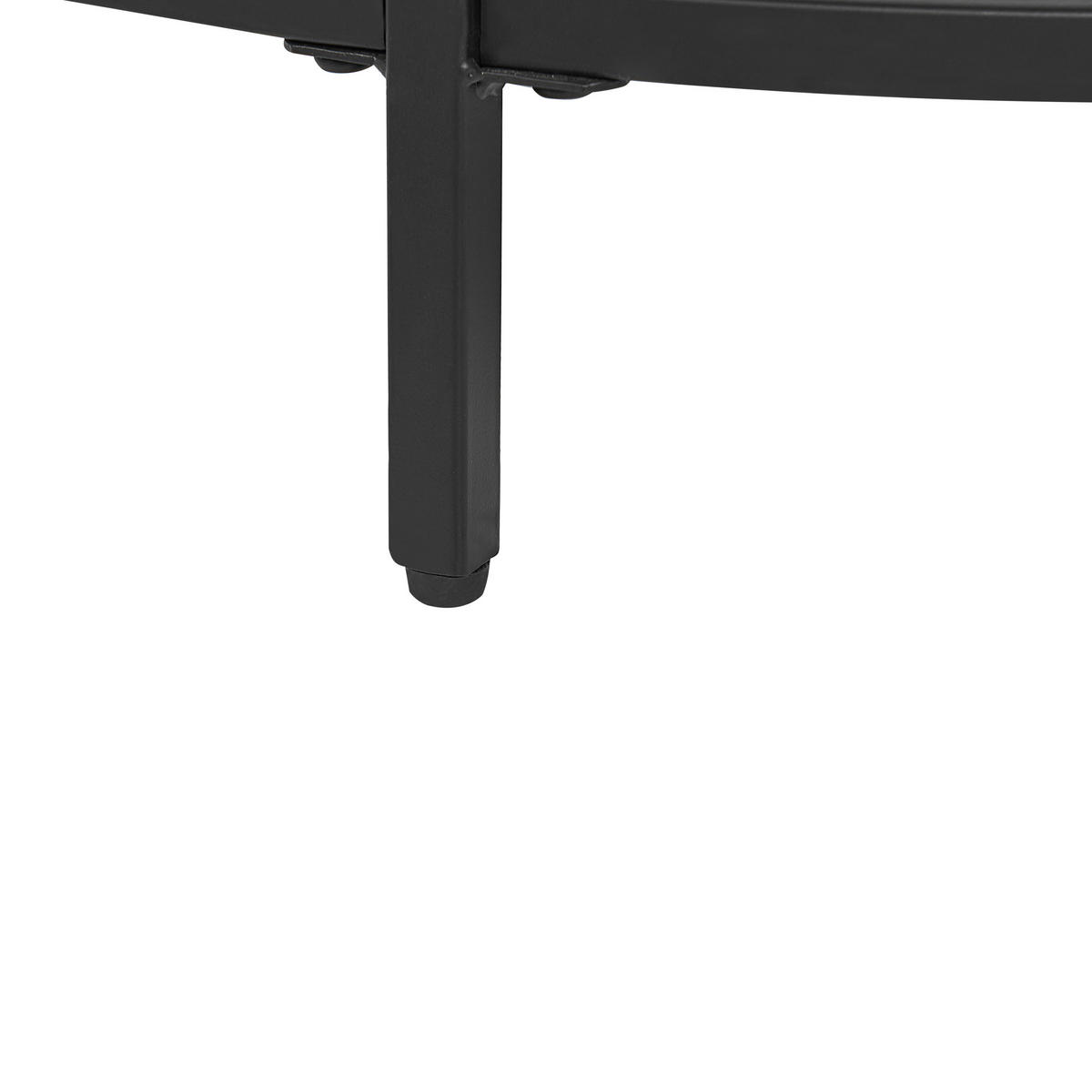 COUCHTISCH Glas/Metall schwarz 70 cm Birney - Transparent/Schwarz, Glas (70/70/40cm) - Beliani