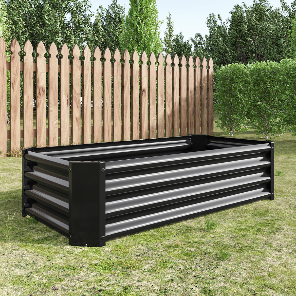 HOCHBEET Metall robust offen anthrazit - Schwarz, Metall (120/30/60cm) - Fortuna Lai