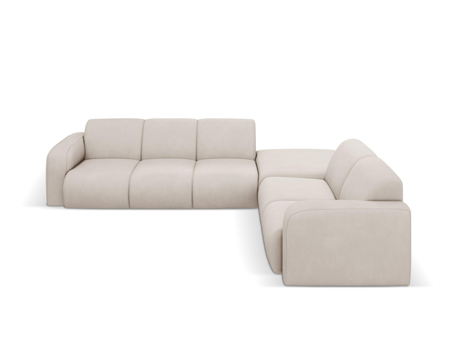 ECKSOFA rechts Molino aus strukturiertem Stoff beige 6 Sitzplätze - Beige, Textil (250/315cm) - Micadoni