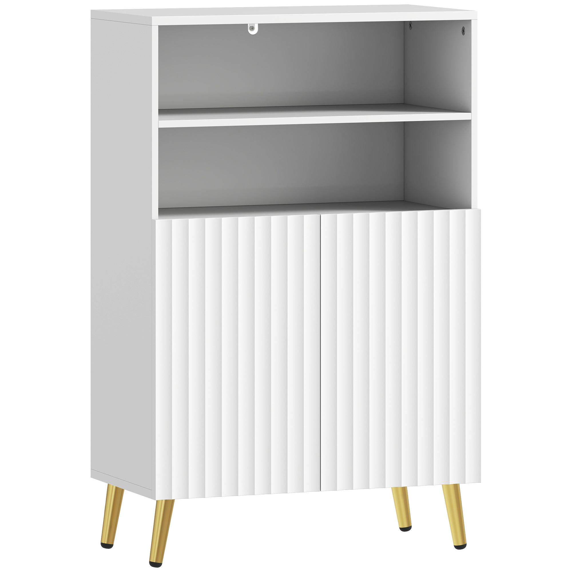 BADRUMSSKÅP i MDF och metall, vit 93/31.8/60 cm