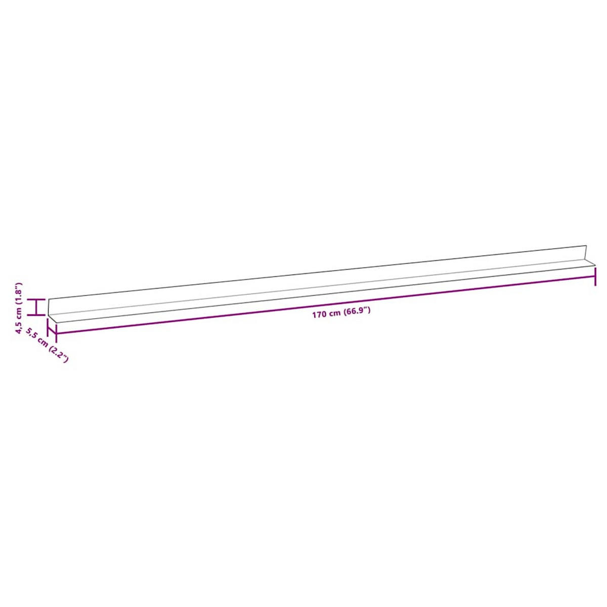 WINKELLEISTEN 5er set Wpc 170 Cm Grau - Grau, Holzwerkstoff (170/4.5/4.5cm) - vidaXL