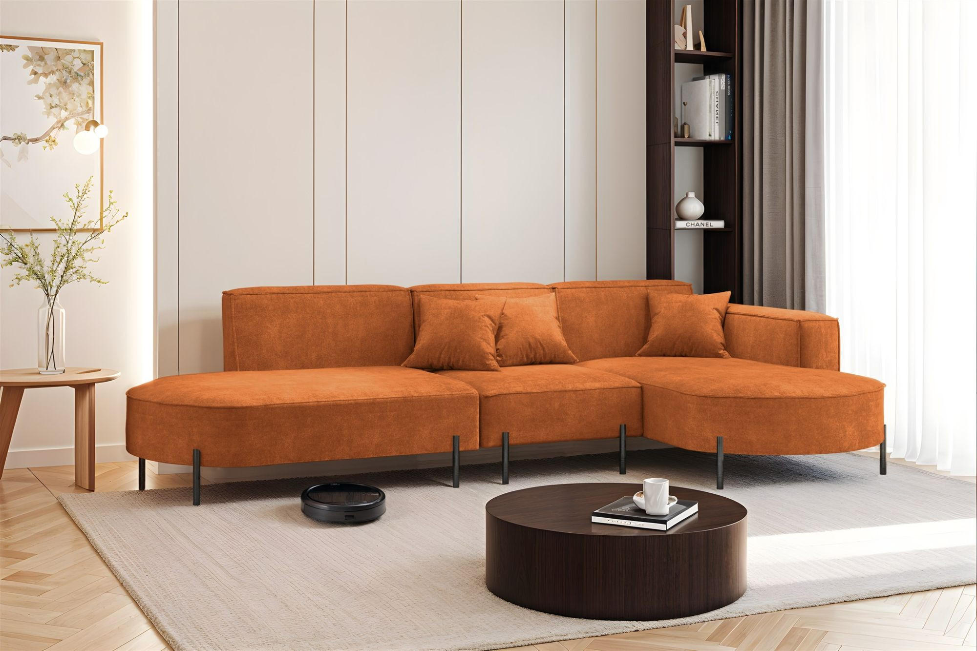 ECKSOFA Valencia - Rot, Holzwerkstoff/Textil (321/165cm) - Fun Möbel