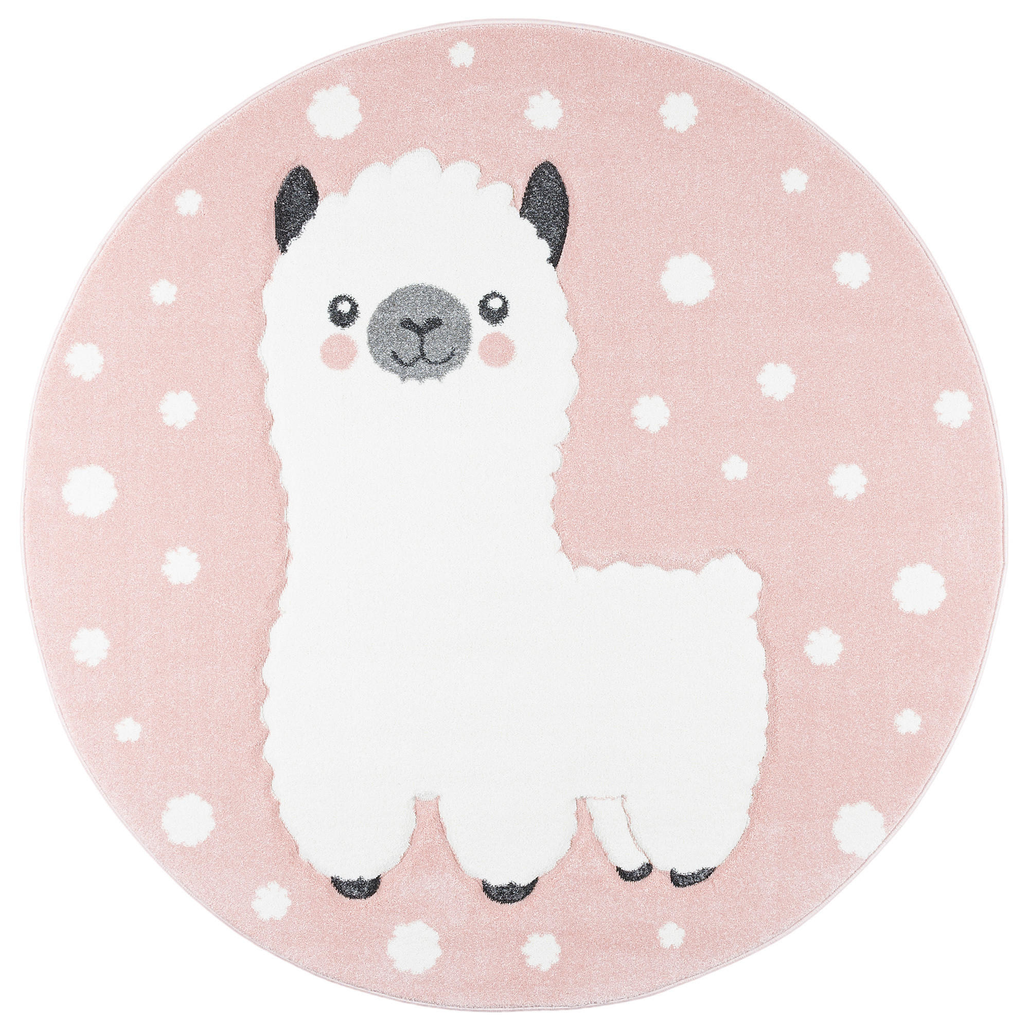 KINDER TEPPICH MAUI KIDS ALPAKA RUND - Rosa, Textil (120/120cm) - Pergamon