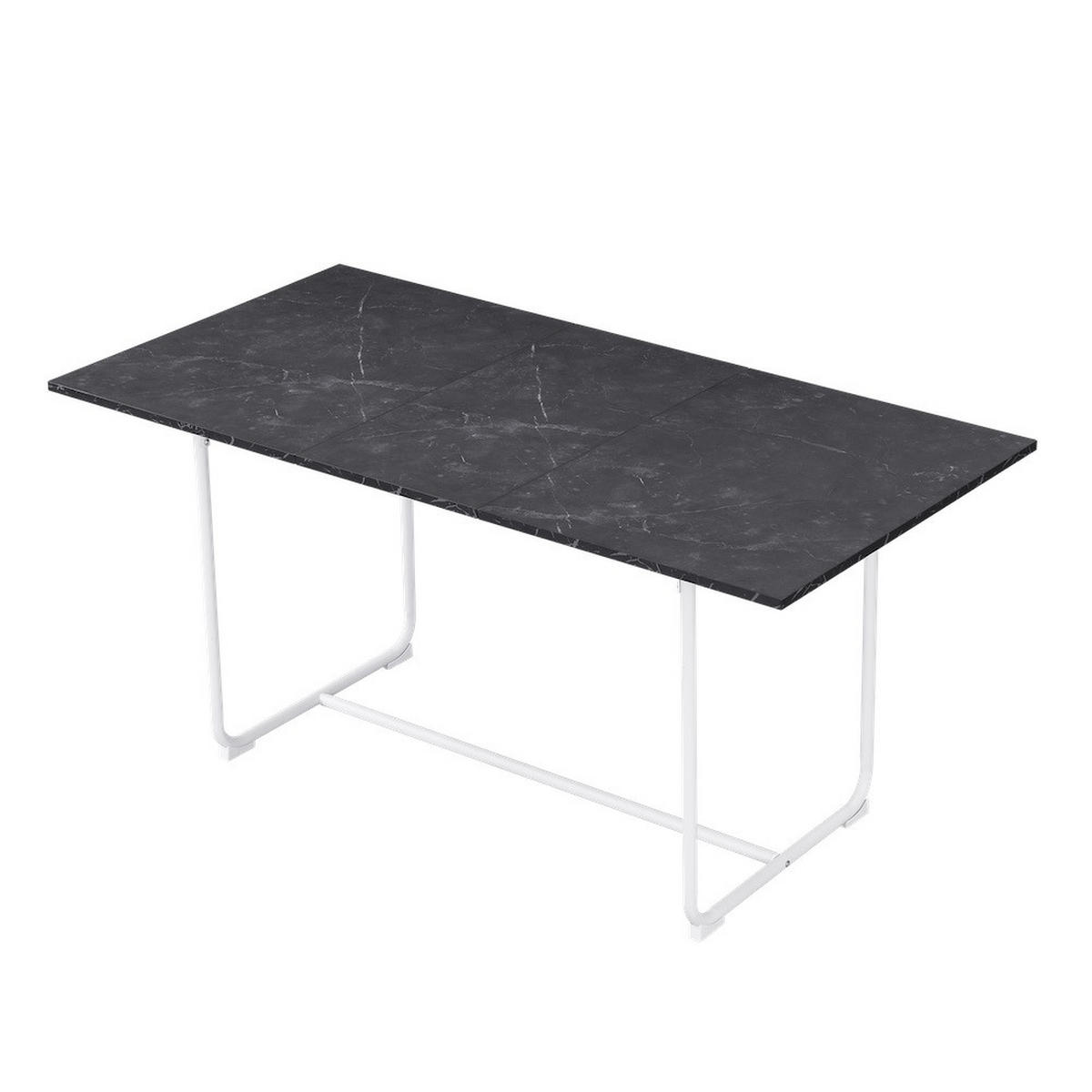 ESSTISCH PIUS 120-160/80/76 cm - Schwarz/Weiß, Holzwerkstoff/Metall (120/80/76cm) - B&D Home