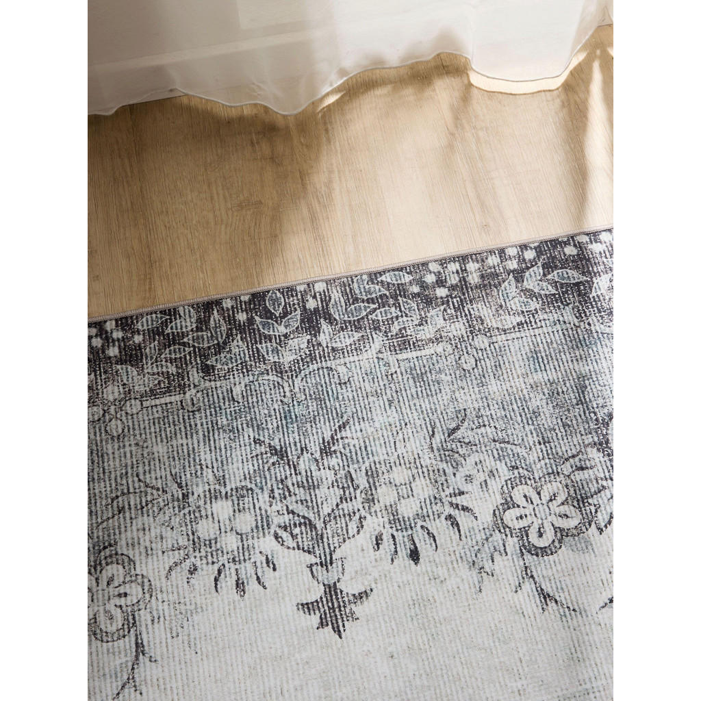 Thumbnail - benuta Vintage-Teppich, Schwarz, Grau, Kunststoff, Vintage, Rechteckig, 120x170 cm, Oeko-Tex® Standard 100, in verschied...